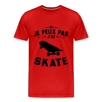 I can't skate - Men's Premium Organic T-Shirt - red - Front - Damien (186cm)