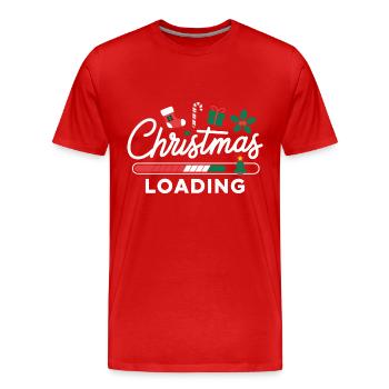 Noël Chargement Barre de chargement Noël - T-shirt bio Premium Homme - rouge - Devant - Damien (186cm)