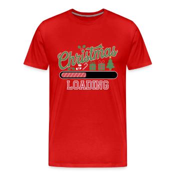Noël Chargement Barre de chargement Noël - T-shirt bio Premium Homme - rouge - Devant - Damien (186cm)