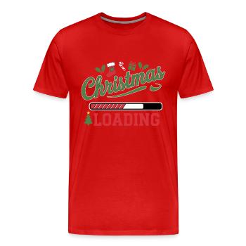 Noël Chargement Barre de chargement Noël - T-shirt bio Premium Homme - rouge - Devant - Damien (186cm)