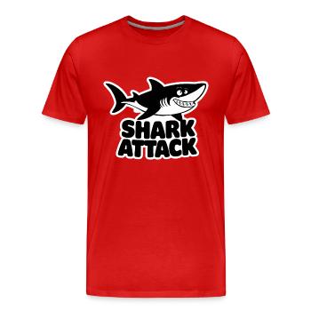 Shark Shark Attack Sea Lover - Men's Premium Organic T-Shirt - red - Front - Damien (186cm)