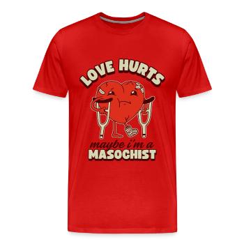 Love Hurts - Men's Premium Organic T-Shirt - red - Front - Damien (186cm)