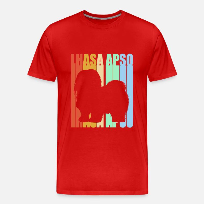 Lhasa Apso - Männer Premium Bio T-Shirt - Rot