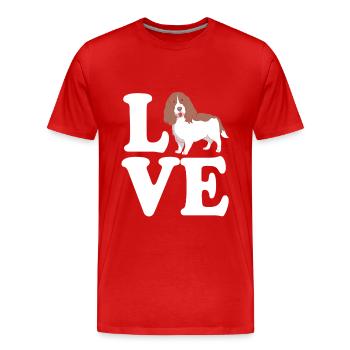 Chien Springer Spaniel - T-shirt bio Premium Homme - rouge - Devant - Damien (186cm)