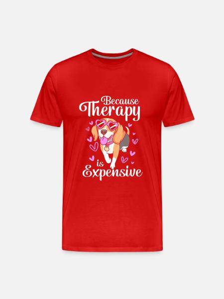 Therapy dog - Men's Premium Organic T-Shirt - red
