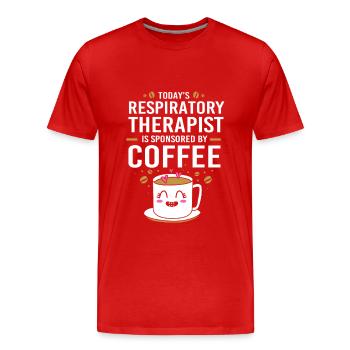 Respiration Respiration Inhalothérapeute Oxygène - T-shirt bio Premium Homme - rouge - Devant - Damien (186cm)