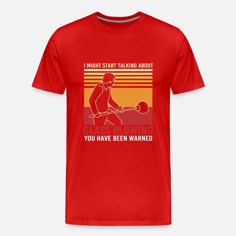 Glas Glasbläser - Männer Premium Bio T-Shirt - Rot