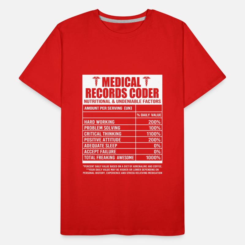Medical Programmer Medical Coder Men's Premium Organic T-Shirt