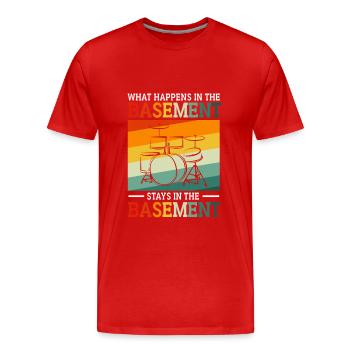 Drummer Drum Drumsticks - Men's Premium Organic T-Shirt - red - Front - Damien (186cm)