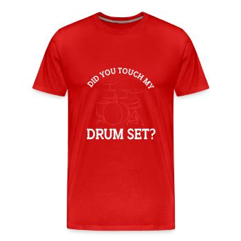 Drummer Drumsticks Drums - Men's Premium Organic T-Shirt - red - Front - Damien (186cm)