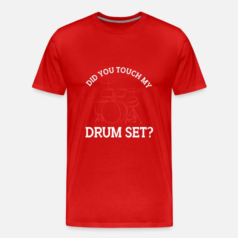 Drummer Drumsticks Drums - Men's Premium Organic T-Shirt - red