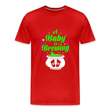 Gender Reveal Halloween Werdende Mutter - Männer Premium Bio T-Shirt - Rot - Vorne - Damien (186cm)