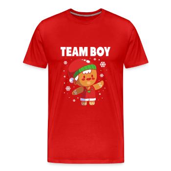 Werdende Mutter Weihnachten Gender Reveal - Männer Premium Bio T-Shirt - Rot - Vorne - Damien (186cm)