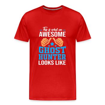 fantôme sorcière heure fantômes paranormal - T-shirt bio Premium Homme - rouge - Devant - Damien (186cm)