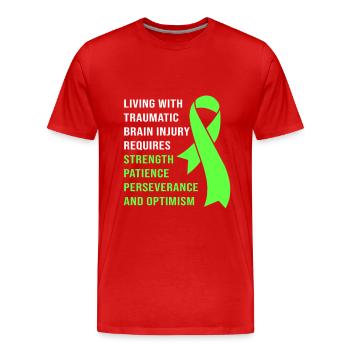 Traumatic brain injury, traumatic brain injury, car accident - Men's Premium Organic T-Shirt - red - Front - Damien (186cm)