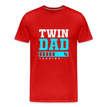 Zwilling Papa Zwillinge Vater - Männer Premium Bio T-Shirt - Rot - Vorne - Damien (186cm)