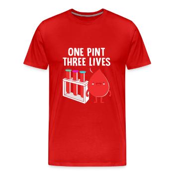 Blood donor Blood donation Blood donation - Men's Premium Organic T-Shirt - red - Front - Damien (186cm)