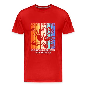 Schulbus Schulbusfahrer Busfahrer - Männer Premium Bio T-Shirt - Rot - Vorne - Damien (186cm)