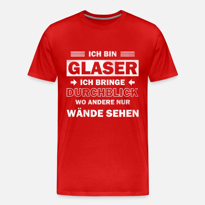 Glaser - Ich bringe Durchblick - Männer Premium Bio T-Shirt - Rot