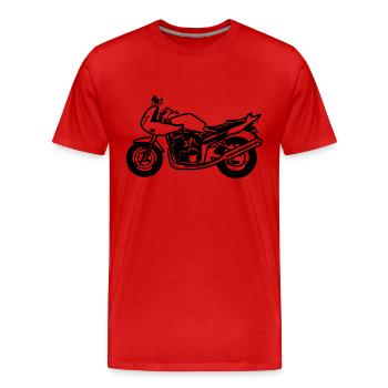 Moto vélo nu SportTouring - T-shirt bio Premium Homme - rouge - Devant - Damien (186cm)