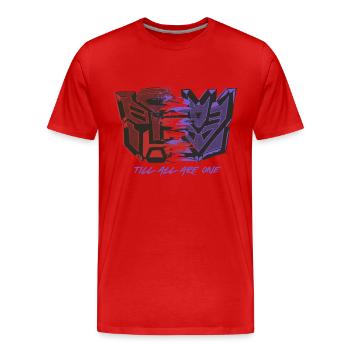 Transformers G1 Spruch Autobots Decepticons - Männer Premium Bio T-Shirt - Rot - Vorne - Damien (186cm)