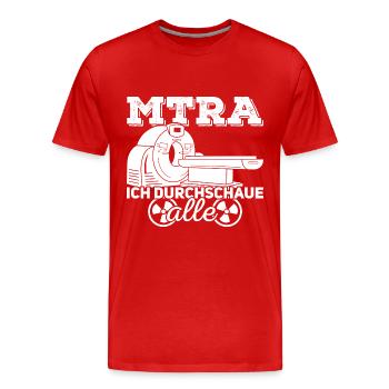 MTRA Dunkel Röntgen Assistent Radiologe Radiologie - Männer Premium Bio T-Shirt - Rot - Vorne - Damien (186cm)