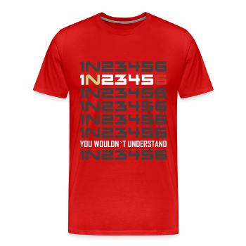 Motorrad Gangschaltung - Männer Premium Bio T-Shirt - Rot - Vorne - Damien (186cm)