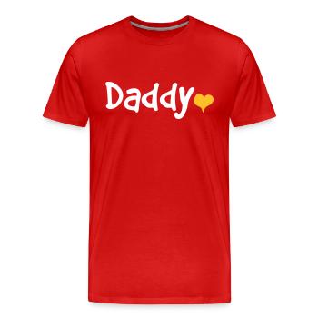 Daddy with Heart - Men's Premium Organic T-Shirt - red - Front - Damien (186cm)