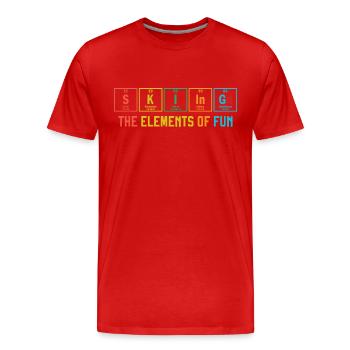 Skifahren Die Elemente des Skivergnügens Geschenk - Männer Premium Bio T-Shirt - Rot - Vorne - Damien (186cm)