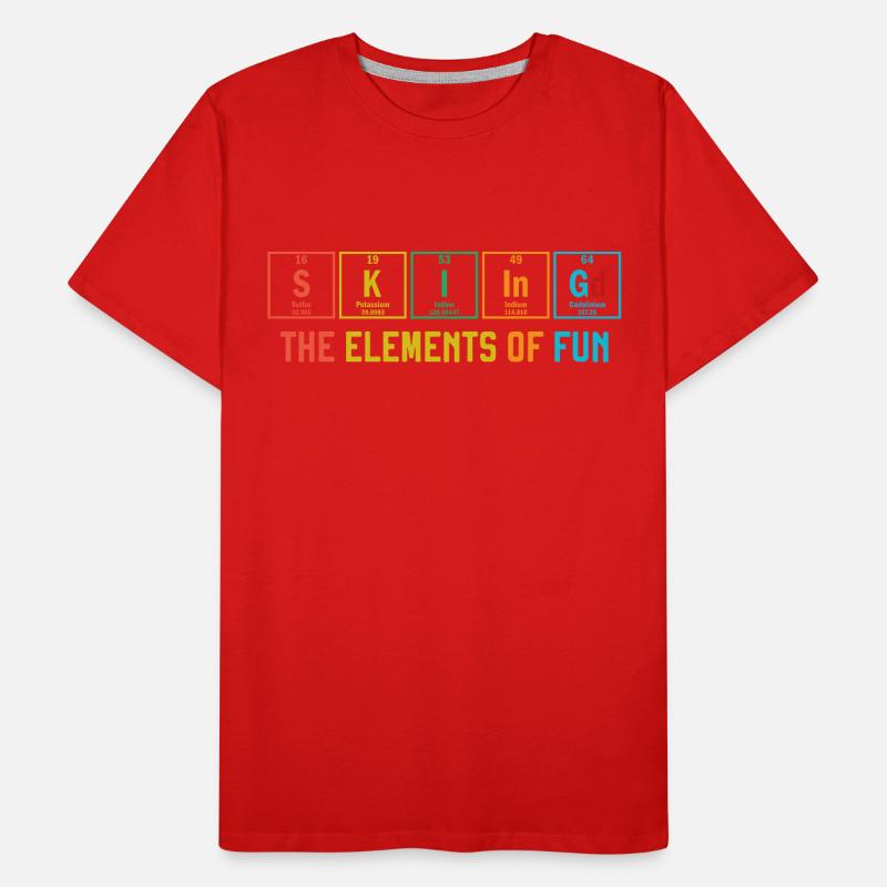 Skiing The Elements of Fun Periodic Table Ski Men's Premium Organic T-Shirt