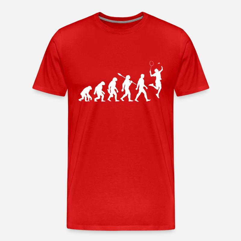Evolution - Badminton - Sport - Männer Premium Bio T-Shirt - Rot