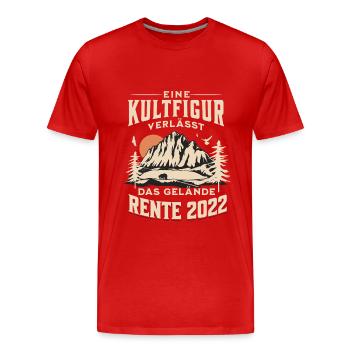 Rente 2022 Pension Ruhestand Frührenten Geschenk - Männer Premium Bio T-Shirt - Rot - Vorne - Damien (186cm)