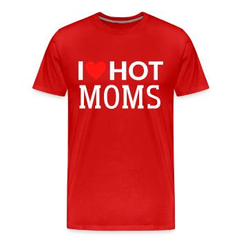 I Love Hot Moms - Männer Premium Bio T-Shirt - Rot - Vorne - Damien (186cm)
