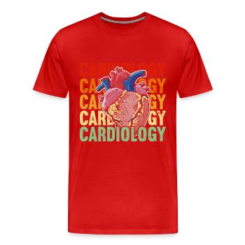 Cardiology Cardiologist Cardiac Nurse ECG Medicine - Men's Premium Organic T-Shirt - red - Front - Damien (186cm)