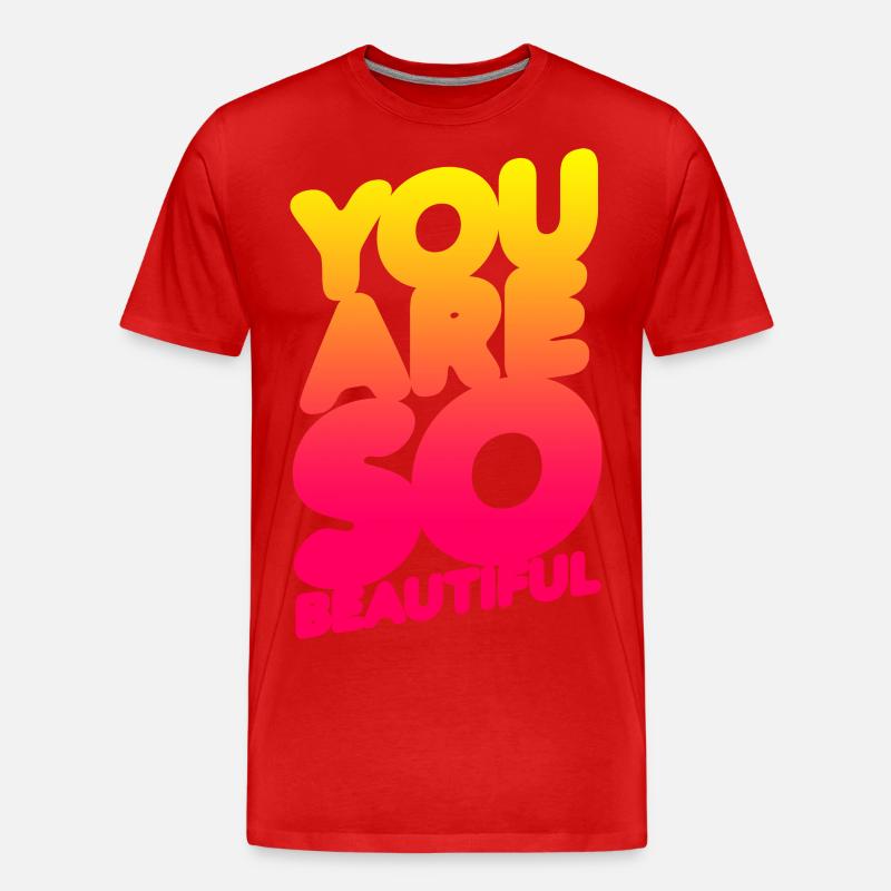 Du bist so schön (Gradation) - Männer Premium Bio T-Shirt - Rot