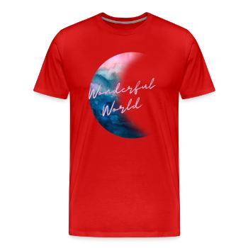 Wonderful world - Männer Premium Bio T-Shirt - Rot - Vorne - Damien (186cm)