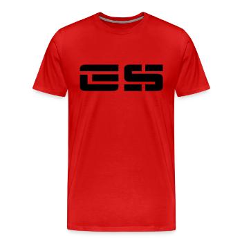 GS Modern Stencil - Männer Premium Bio T-Shirt - Rot - Vorne - Damien (186cm)