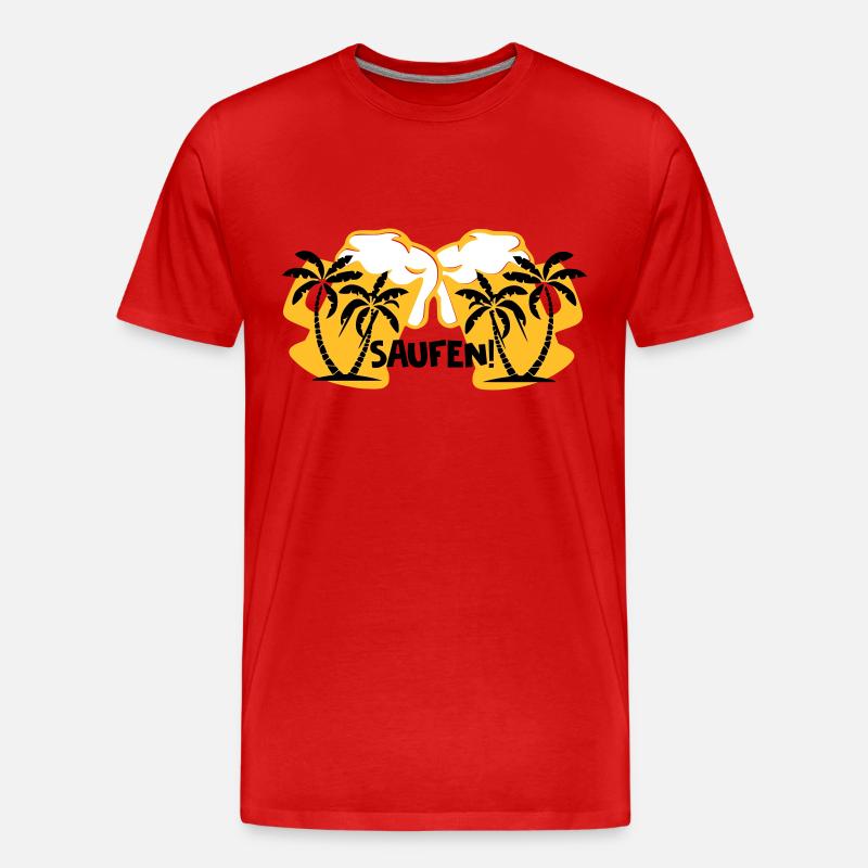 Saufen! - Männer Premium Bio T-Shirt - Rot