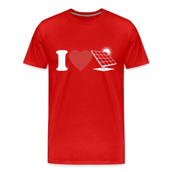 I Love Photovoltaics - Heart - Renewable Energy - Men's Premium Organic T-Shirt - red - Front - Damien (186cm)