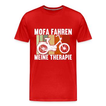 Mofa Moped Rollerfahrer Roller - Männer Premium Bio T-Shirt - Rot - Vorne - Damien (186cm)