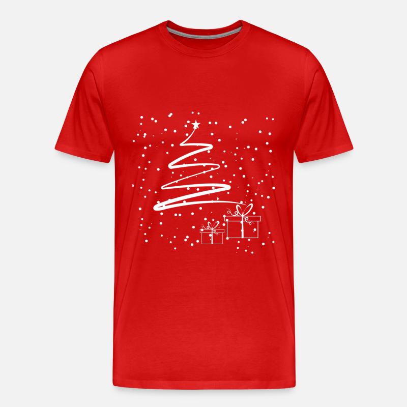 Minimal Christmas Tree - Männer Premium Bio T-Shirt - Rot
