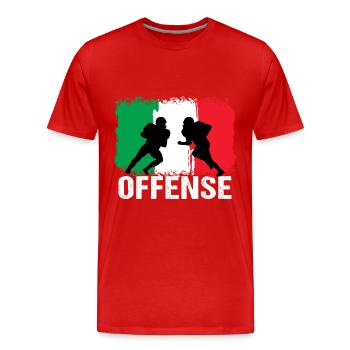 American Football Italien Offense - Männer Premium Bio T-Shirt - Rot - Vorne - Damien (186cm)