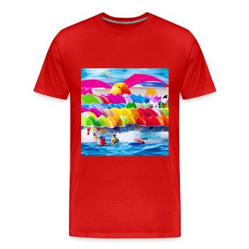 Spielzeug am Meer - Männer Premium Bio T-Shirt - Rot - Vorne - Damien (186cm)