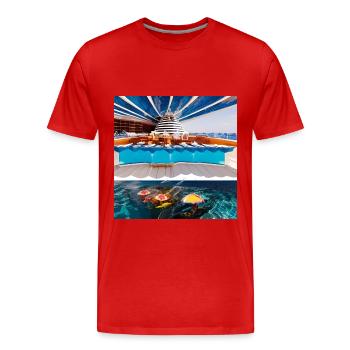 Vacances à la mer - T-shirt bio Premium Homme - rouge - Devant - Damien (186cm)