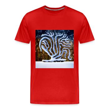 Alter Baum im Winter - Männer Premium Bio T-Shirt - Rot - Vorne - Damien (186cm)