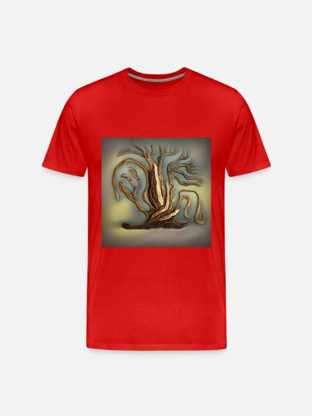 schöner alter Baum - Männer Premium Bio T-Shirt - Rot