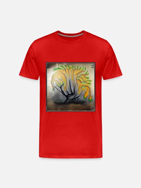 strong old tree dying - Men's Premium Organic T-Shirt - red