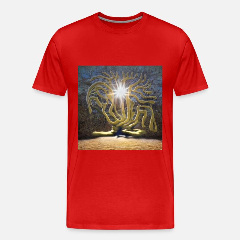 Baum steht in der Sonne - Männer Premium Bio T-Shirt - Rot
