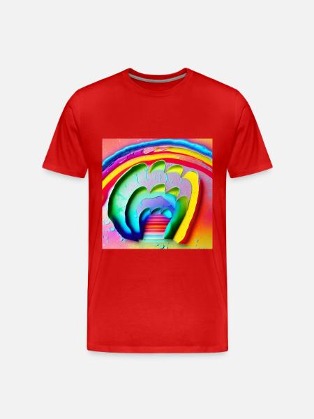 rainbow in sunny rainy day - Men's Premium Organic T-Shirt - red
