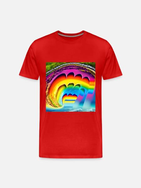Regenbogen im Sommer - Männer Premium Bio T-Shirt - Rot